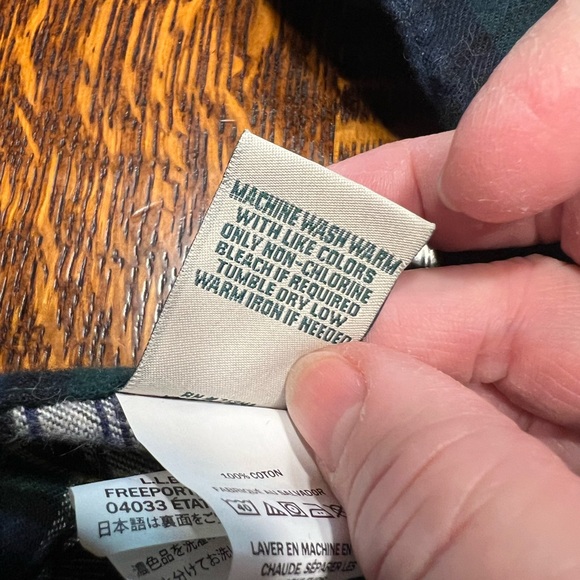 LL Bean 100% Cotton Flannel Color Blocked Black Watch Shirt Women’s Small - Picture 4 of 6